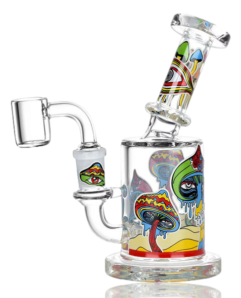 6" Fungi Eyes Glow In The Dark Dab Rig Left Profile