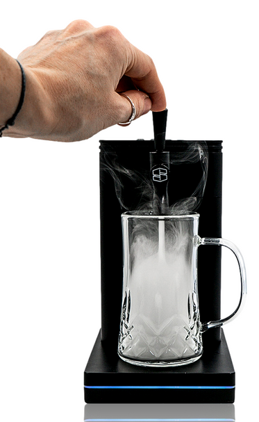 Stache Products Terp Tap Portable Vaporizer in Black & Gold with Sky hand