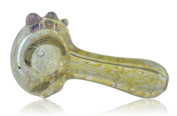 Walt C Glass Toner Tech Pipe with Purple Mibs