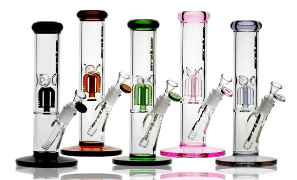 12" Nice Glass 4 Arm Perc Straight Water Pipes