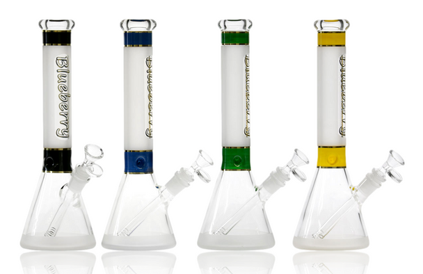 12" Blueberry Mandala Base Sandblasted Beaker Collection