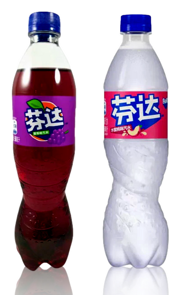 Fanta Bottle in Grape and Peach