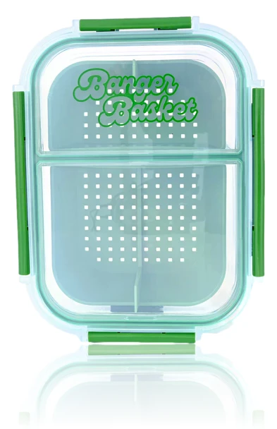 Banger Basket in Forest Green Lid On Top View