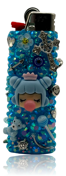 Zazzle Bedazzled Bic Lighter Bubblegum Blue