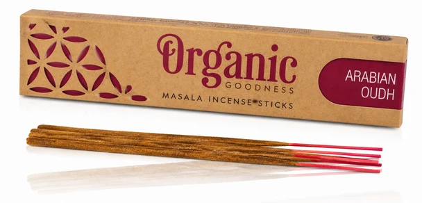 Proganic Goodness Organic Masala Arabian Oud incense sticks and package