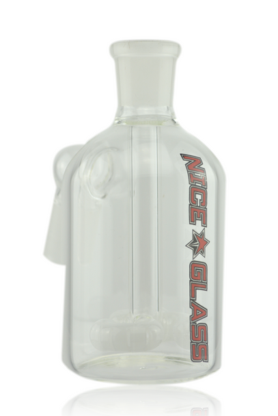 Nice Glass 19mm White Whirlybird Perc Ash Catcher Quarter Right