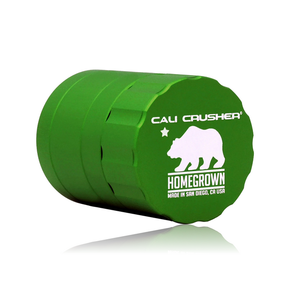 Green 1.85" 4 Piece Homegrown Grinder By Cali Crusher Closed side profile