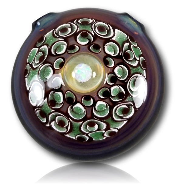 Keshav Gopta Green & Red Dotstack Over Mai Tai Glass Pendant