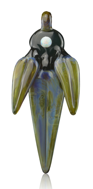 Annealed Innovations Tri Leaf With Opal Glass Pendant Front