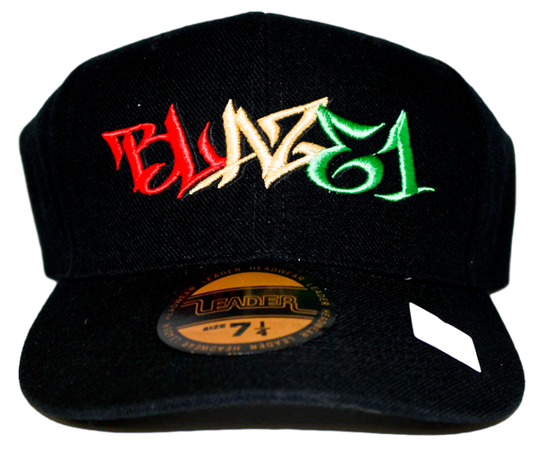 Blaze1 7 1/4 Pro-Fit Hat Black With Rasta