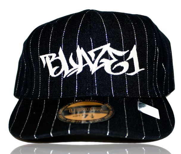 Blaze1 7 1/2" Pro Fit Hat Black Pin Stripe