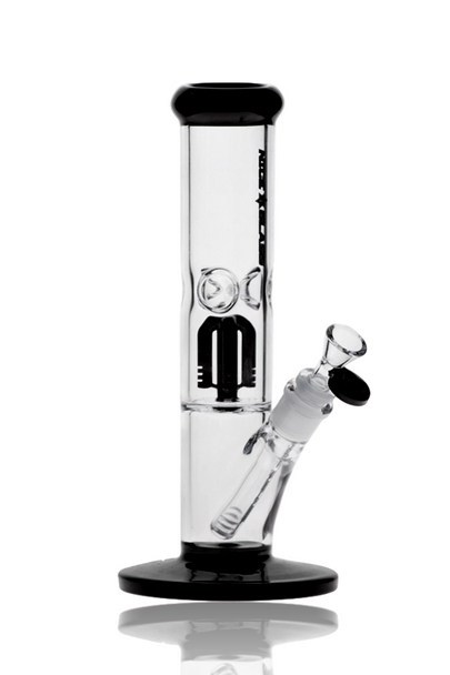 12" Black Nice Glass 4 Arm Perc Straight Tube