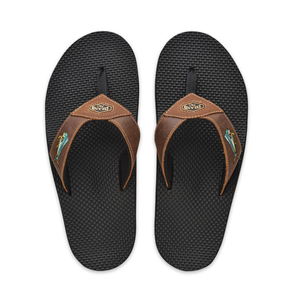 Island Pro Men\'s Tan Brown Leather Thong Slipper Sandals Size 12 Made In Hawaii Men main image 3