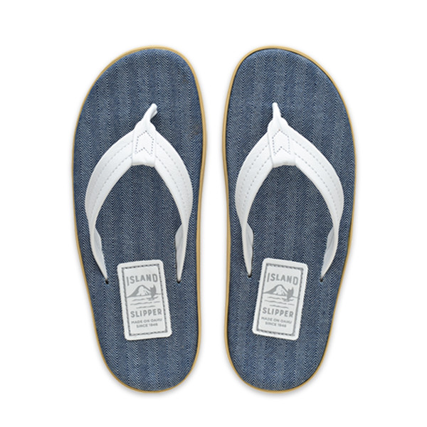Made in Hawaii | Classic Railroad Denim + Leather Thong Sandals