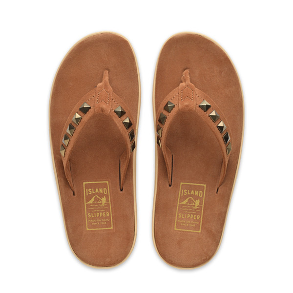 Made in Hawaii | Classic Leather Suede + Studs Thong Sandals