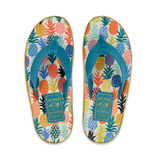 Happy Fruits/Turquoise Suede