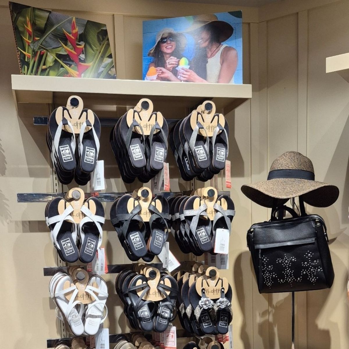 Slipper display at the Royal Hawaiian Center store