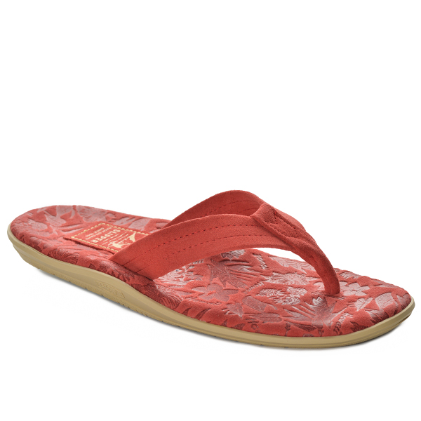 Made in Hawaii | Classic Tropical Embossed Suede Hawaiian Slipper