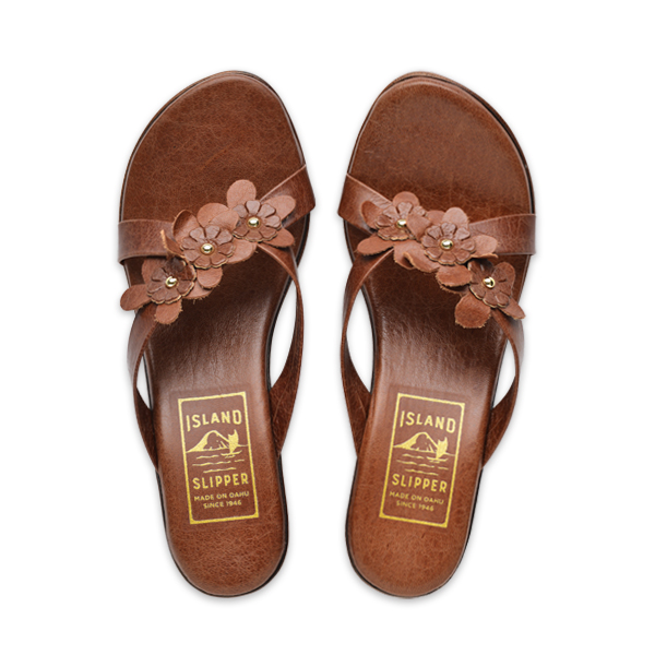 Leather Floral Toe-Post Sandals (CAY33001) by Pavers | Pavers™ US