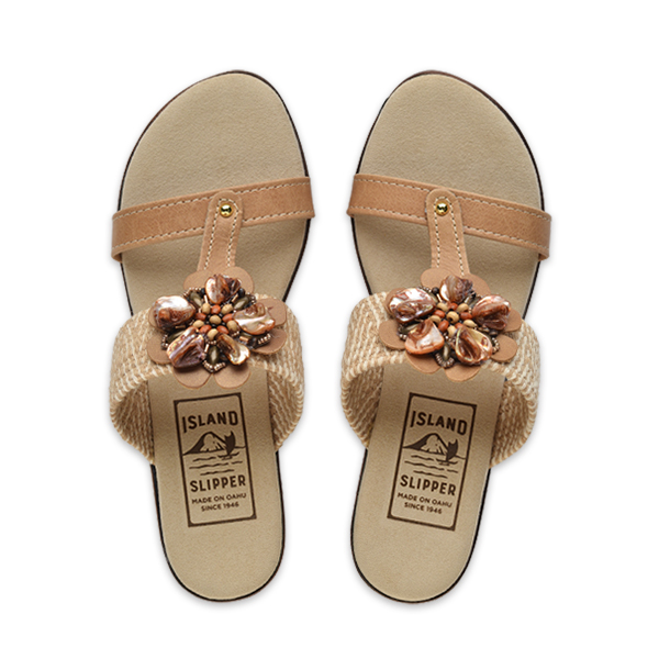 Made in Hawaii | Women's Elastic Slide Wedge with Shell