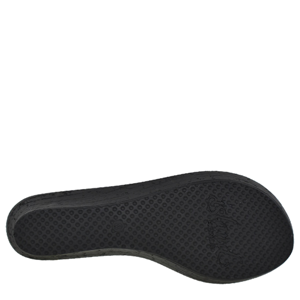 Made in Hawaii | Women's Leather Slide Platform Black