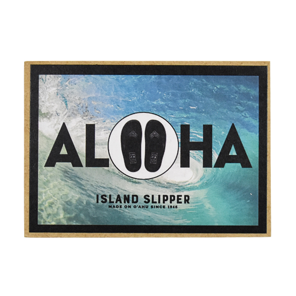 Wood Magnet Aloha Slipper Blue