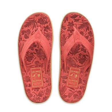 Made in Hawaii | Classic Tropical Embossed Suede Hawaiian Slipper