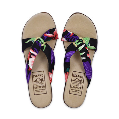 Made in Hawaii | Women's Fabric Tropical Slide with Ring Wedge