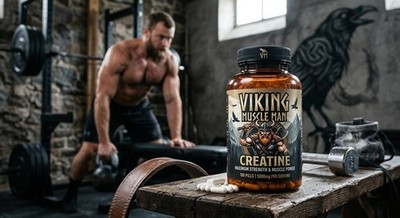 Viking Muscle Man Creatine Monohydrate Capsules 100 Pills Max Strength 5000mg