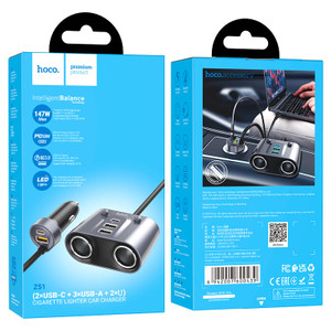 Hoco Cigarette Lighter Car Charger - PD 30W - 174W Max Hoco Cigarette Lighter Car Charger - PD 30W - 174W Max