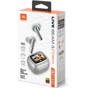 JBL Live Beam 3 Noise Cancelling TWS Earbuds Silver JBL Live Beam 3 Noise Cancelling TWS Earbuds Silver