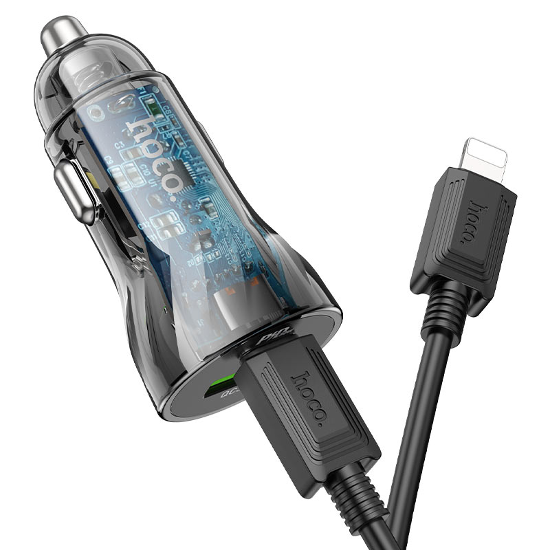 Hoco Fast Car Charger - PD 30W + QC 3.0