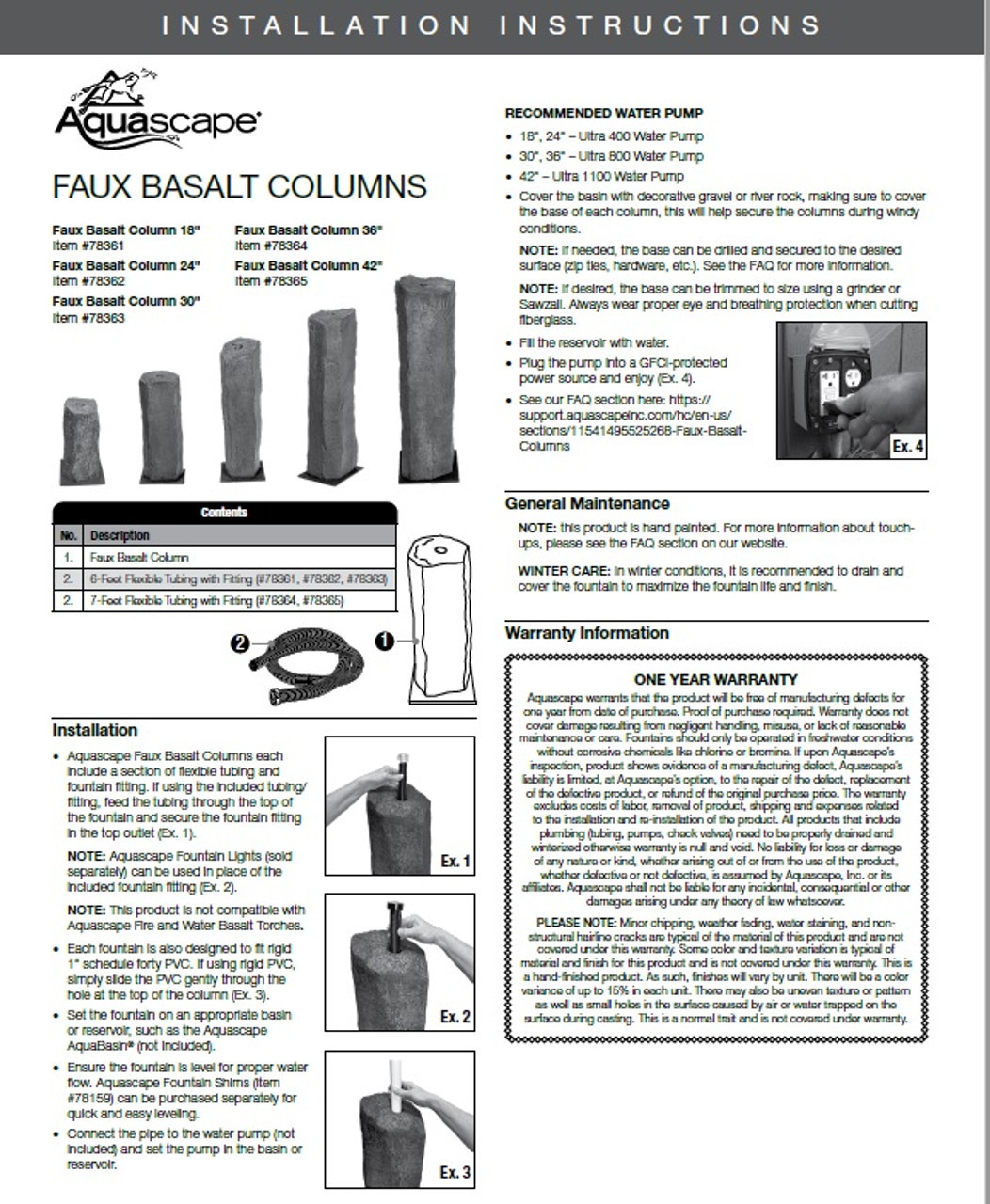 Aquascape Faux Basalt Column - 24"