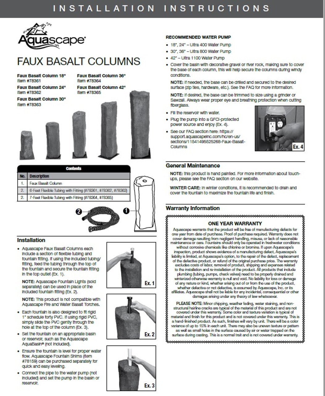 Aquascape Faux Basalt Column - 36"