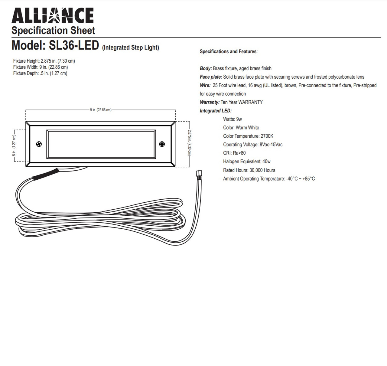 Alliance SL36-LED Step Light (FREE SHIPPING)