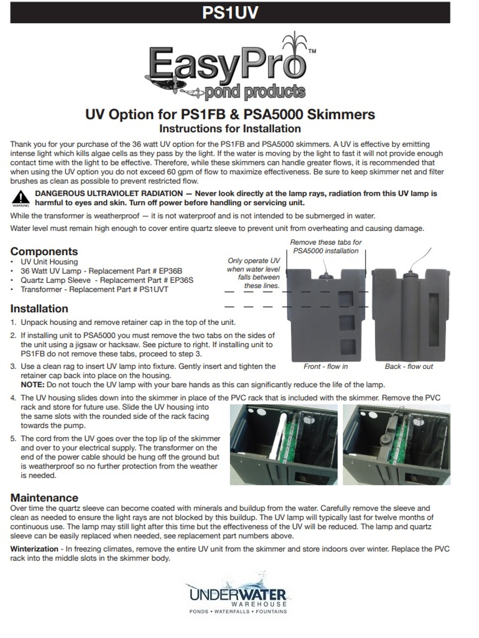 EasyPro Skimmer UV Upgrade - 36 Watt