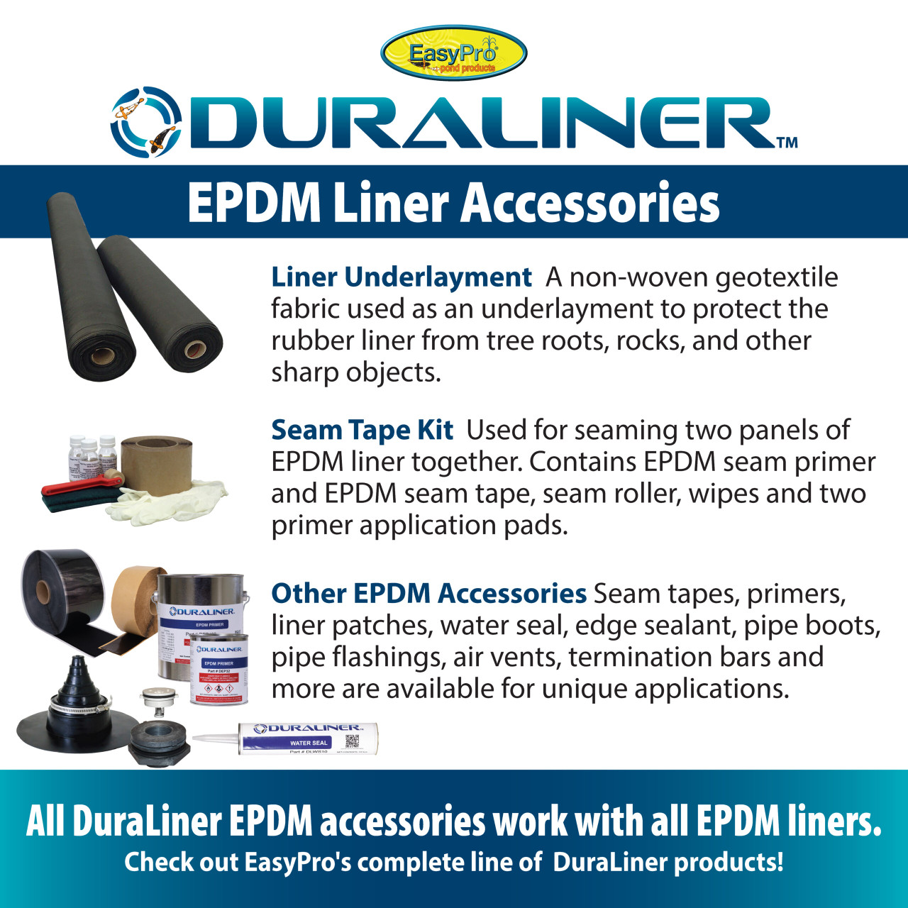 DuraLiner™ EPDM Pond Liner Roll - 15 x 100 ft. (45 mil.)