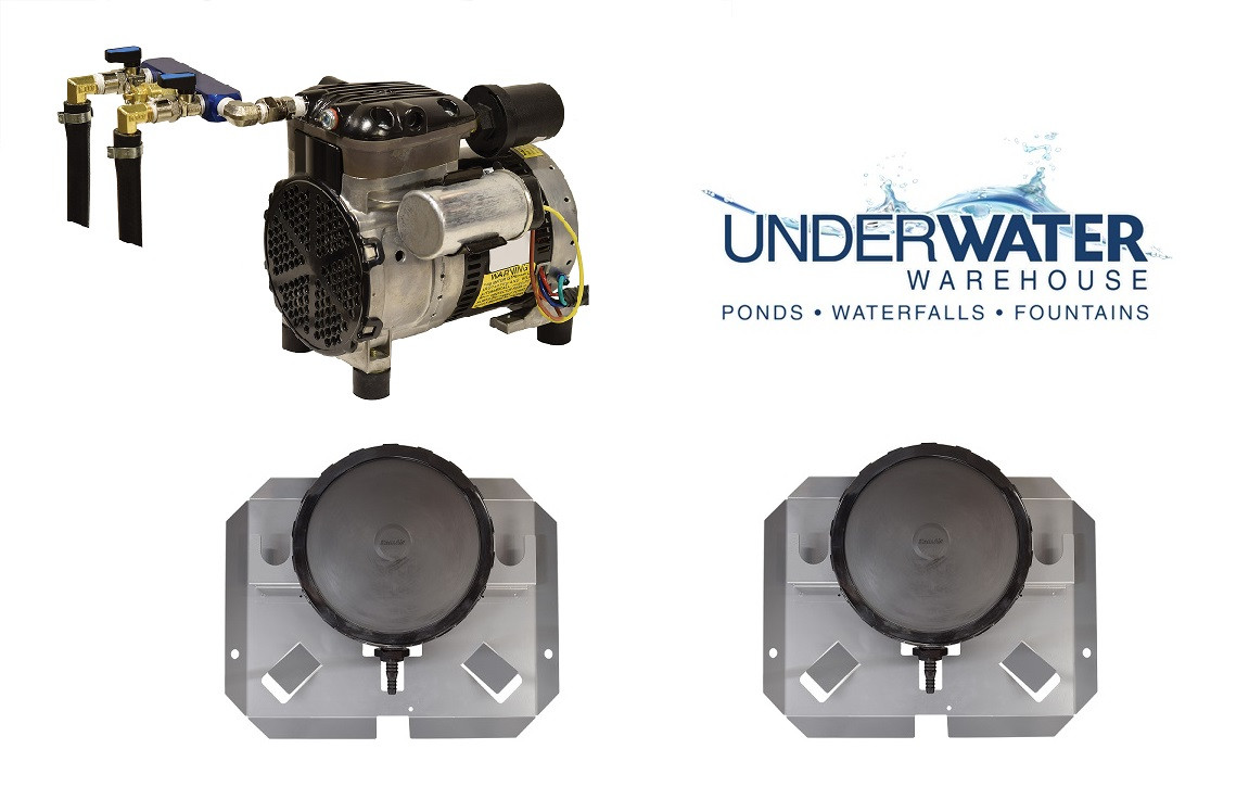 Stratus Diffusers 1/4 HP Stratus SRC Gen 2 Aeration System w/ 2 Diffusers - Underwater ...
