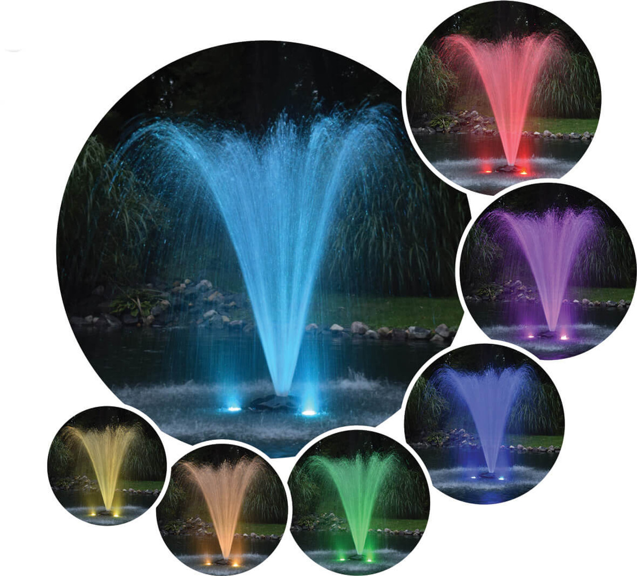 2 Light AquaShine Color Changing LED Kit for Fountains up to 3/4 HP (FREE SHIPPING)