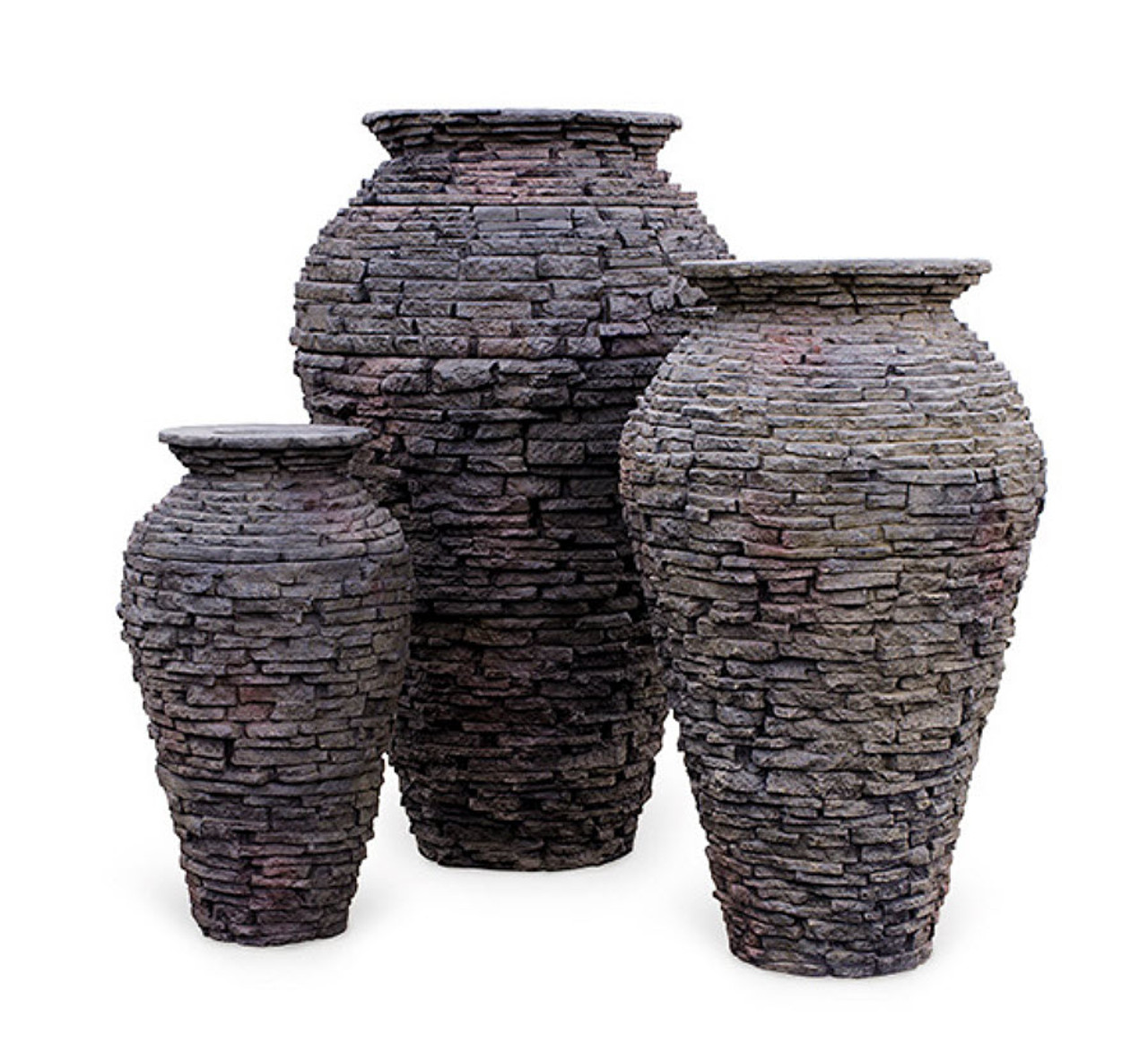 Aquascape Stacked Slate Urn Fountain Kit - Set of 3 (FREE SHIPPING)
