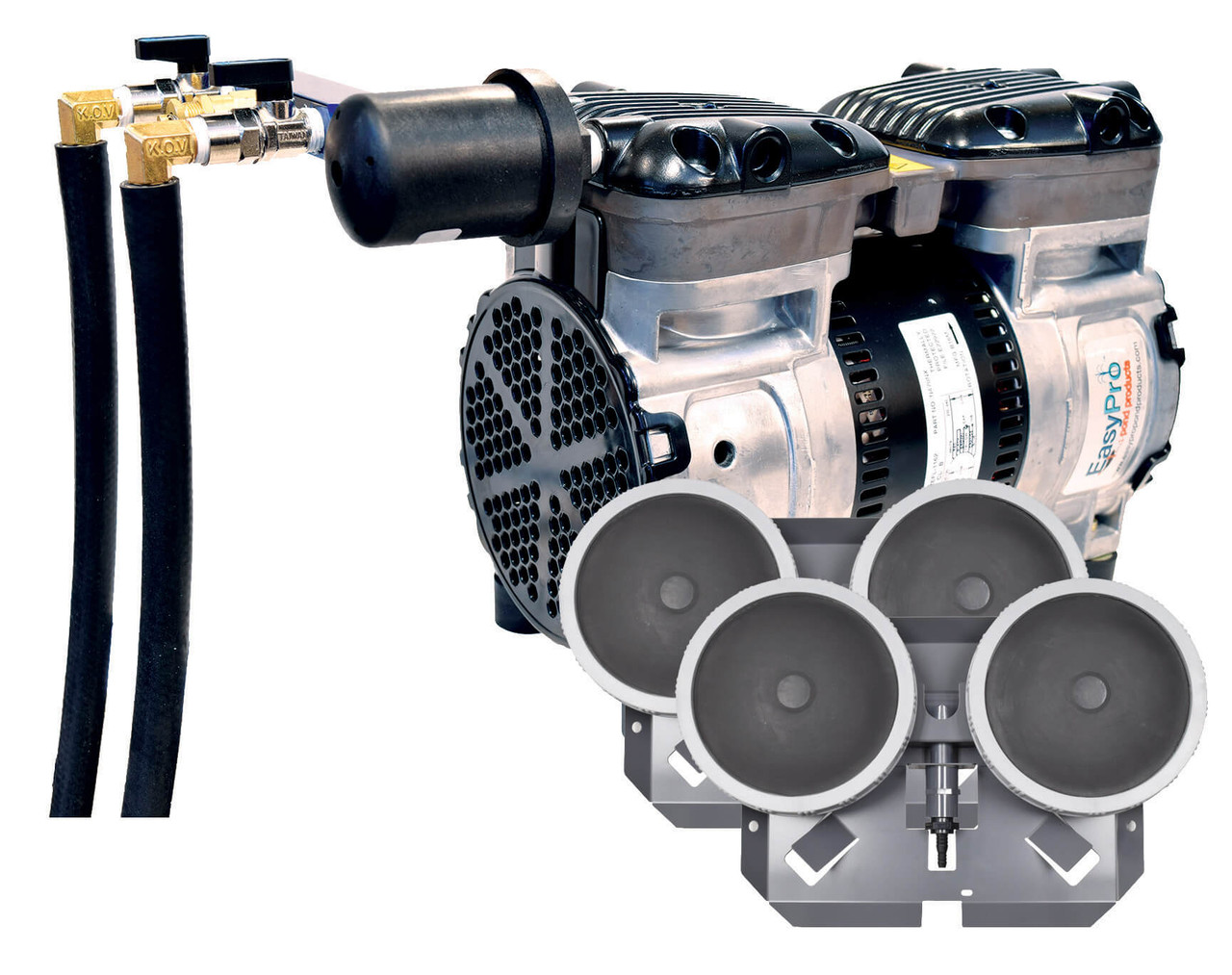 Stratus Diffusers 1/2 HP Stratus Dual Rocking Compressor System - 4 Diffusers ...