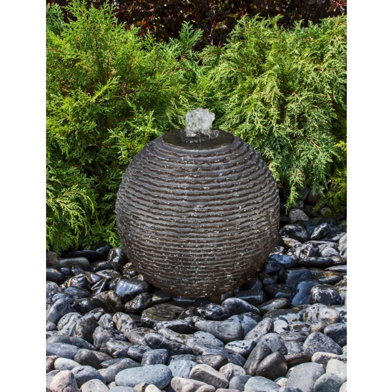 Blue Thumb Ribbed Black Limestone Sphere Kit - Large - 24"