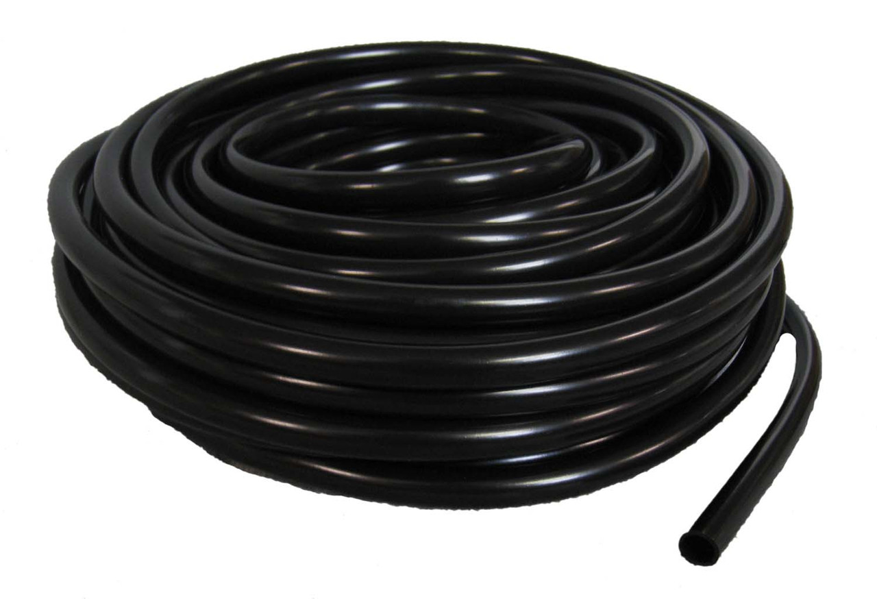 Black vinyl tubing helps prevent algae build up that can clog clear vinyl lines when used with ponds, fountains and water features. Use on low pressure air compressor lines, water circulation and more.