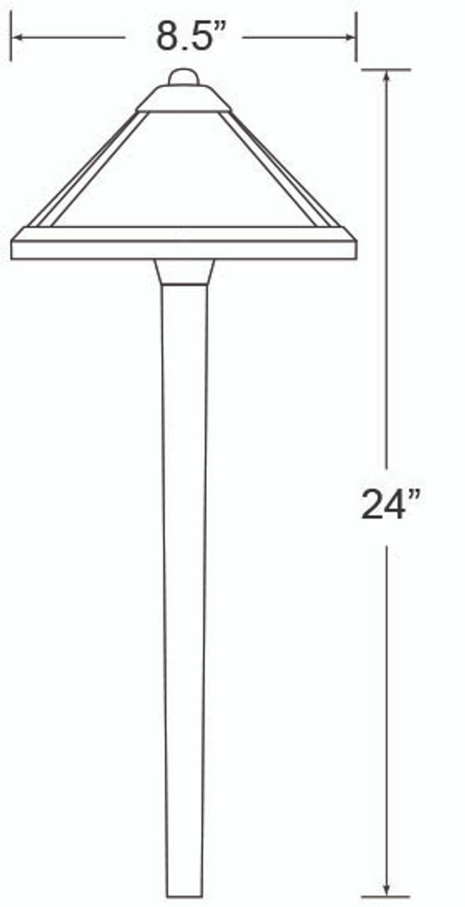 Encore Aluminum Perfect Post Glass Amber Shade Pathway Light w/ LED Bulb