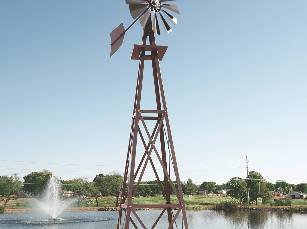 Outdoor Water Solutions Large Backyard Windmill - Bronze Powder Coated ...