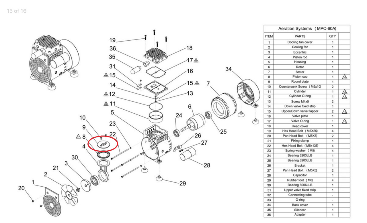 Matala Rocking Compressor Replacement Round Plate 