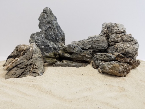 Lifegard Seiryu Smoky Mountain Stone - 15 Lbs Mix Size Kit of Medium and Small Rocks