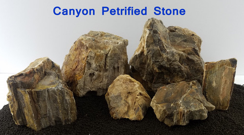 Canyon Petrified Ston - 25 Lbs Mix Size Kit of Large, Medium and Small Rocks