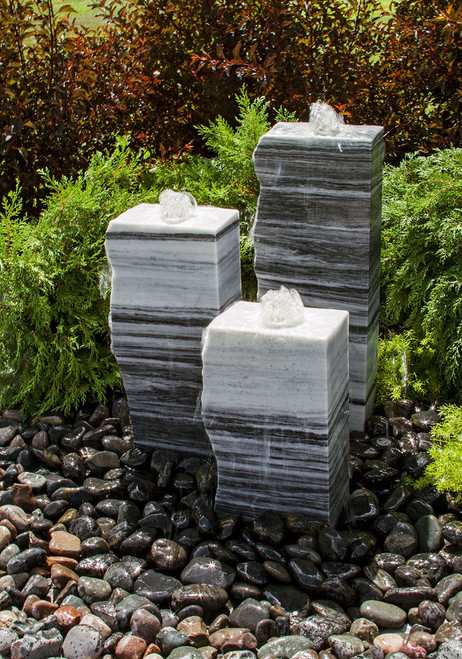 Blue Thumb White Grey Marble Fountain Kit