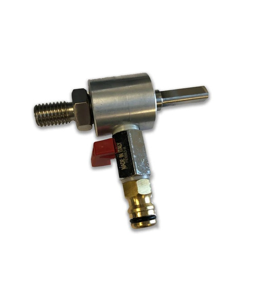 The in-lite Water Swivel can be attached to a drill press or hammer drill. Complete with shutoff valve at the fitting connection. Water Swivels are used to lubricate and cool drill bits for safer, more manageable drilling. 